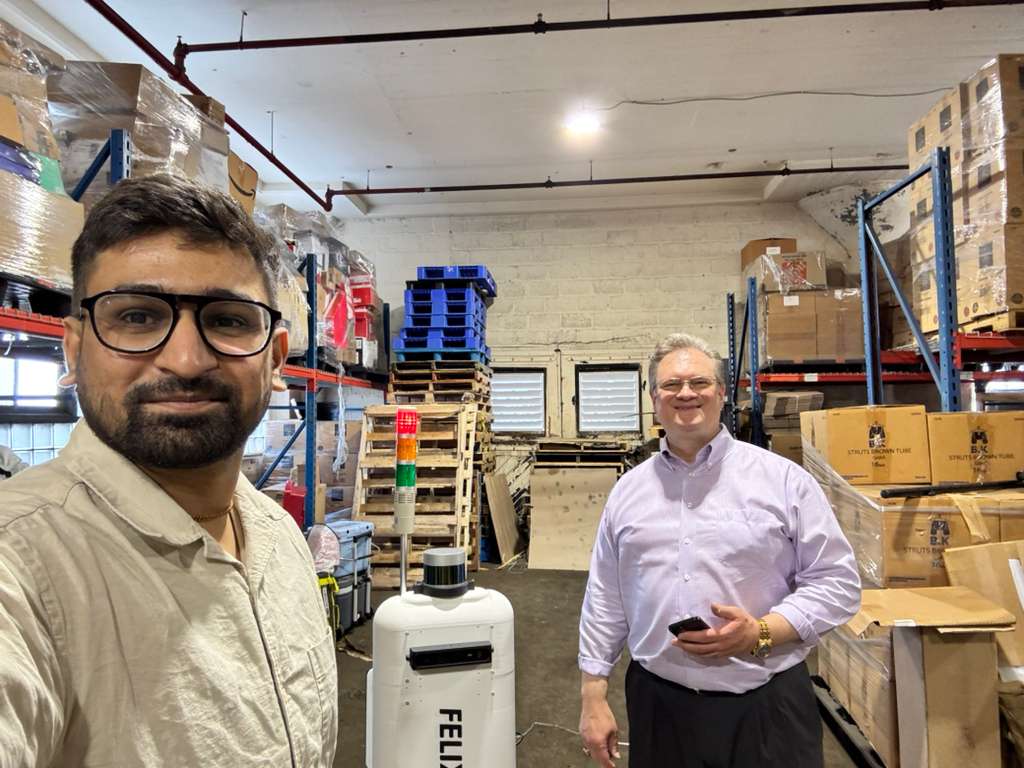 Henish, Founding Robotics Engineer, and David, COO, testing FELIX at a facility in New Jersey
